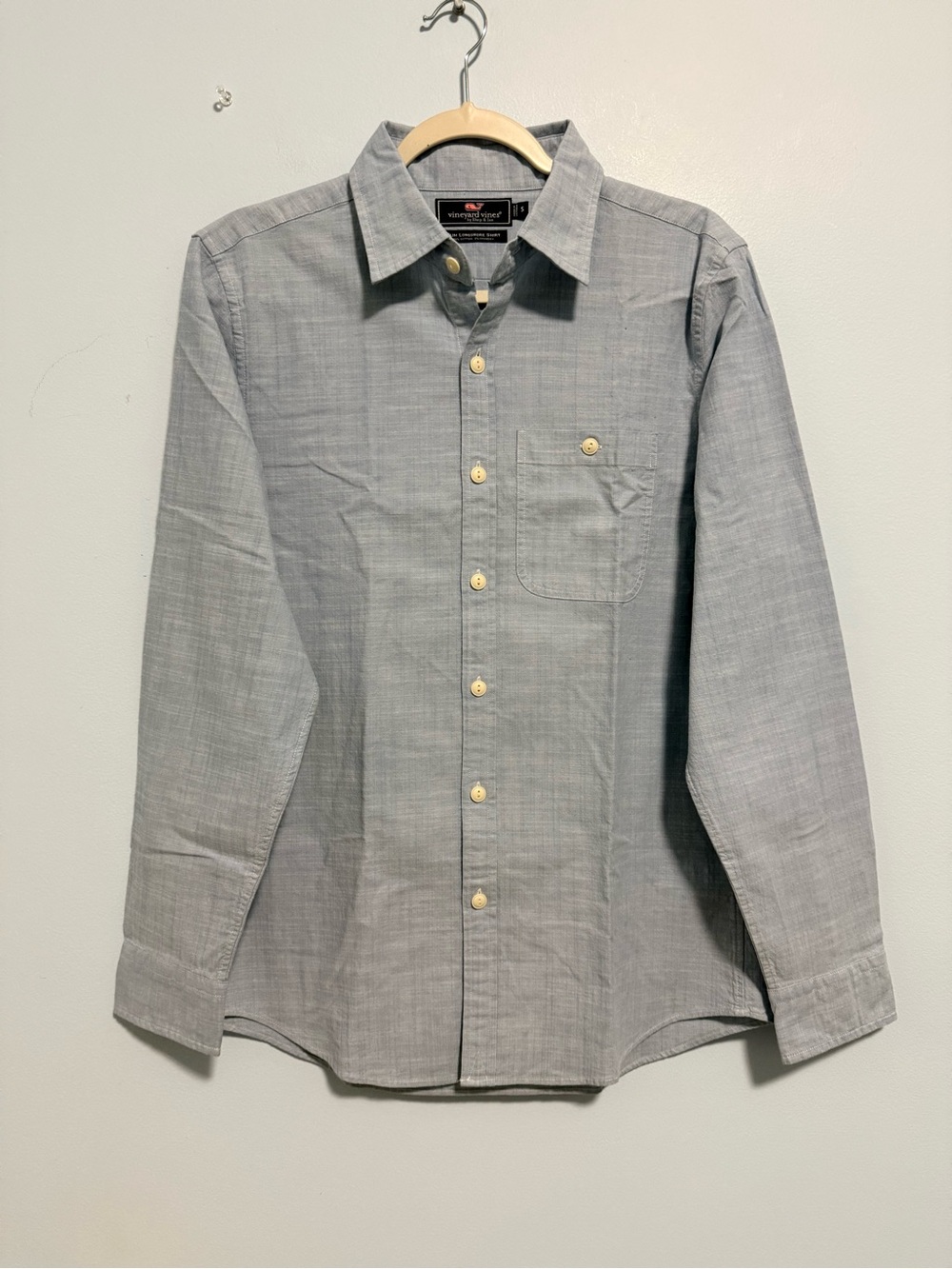 Vineyard Vines Men’s Gray Blue Cotton Long Sleeve Shirt Size S